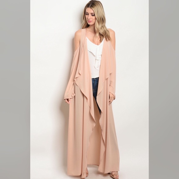 Jackets & Blazers - JUST IN !!! TAUPE  LONG FLOWY KIMONO DUSTER